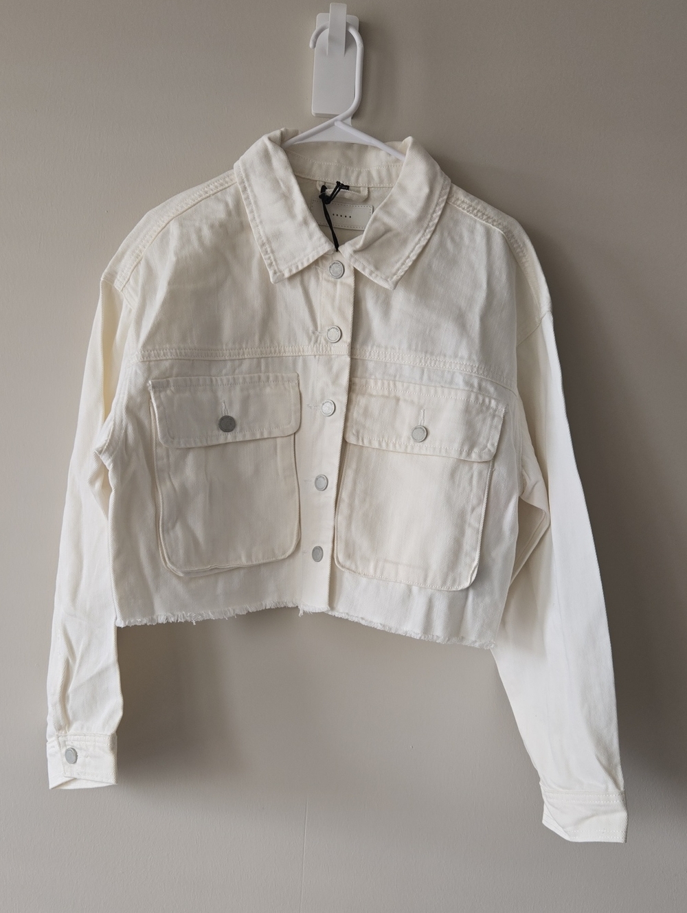 Blank NYC White Cropped Denim Jacket NWT